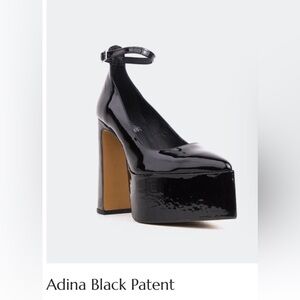 BLACK Patent Leather Sky-high Sexy  Platform Shoes ADINA New L’intervalle